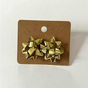 2/$15- New Year’s Eve Gold Bow Shaped Earrings Handmade